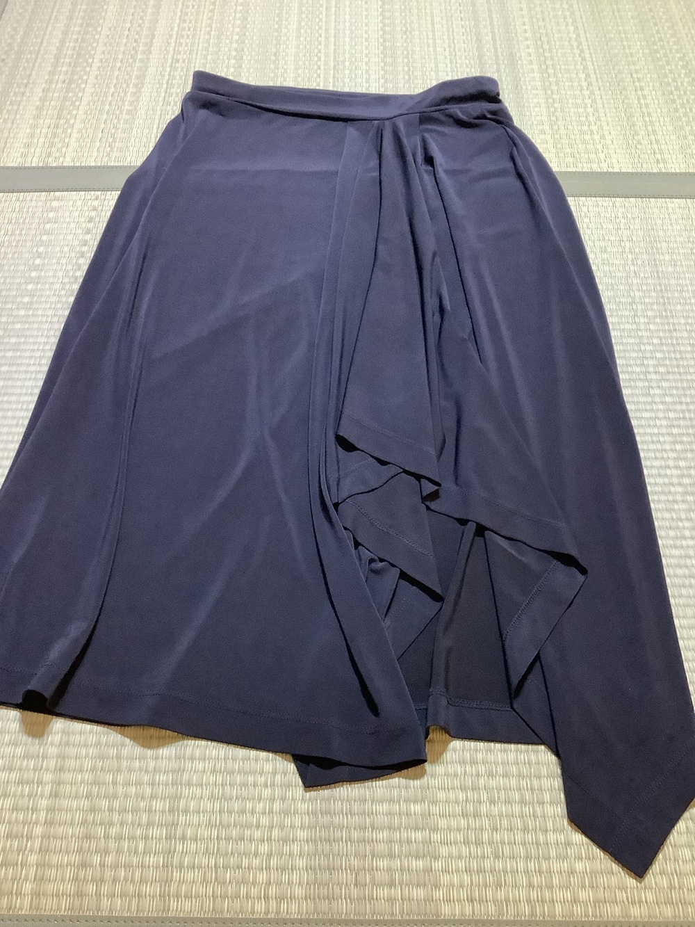 Michael Kors Black Asymmetrical Drape Midi Skirt Women’s Small
